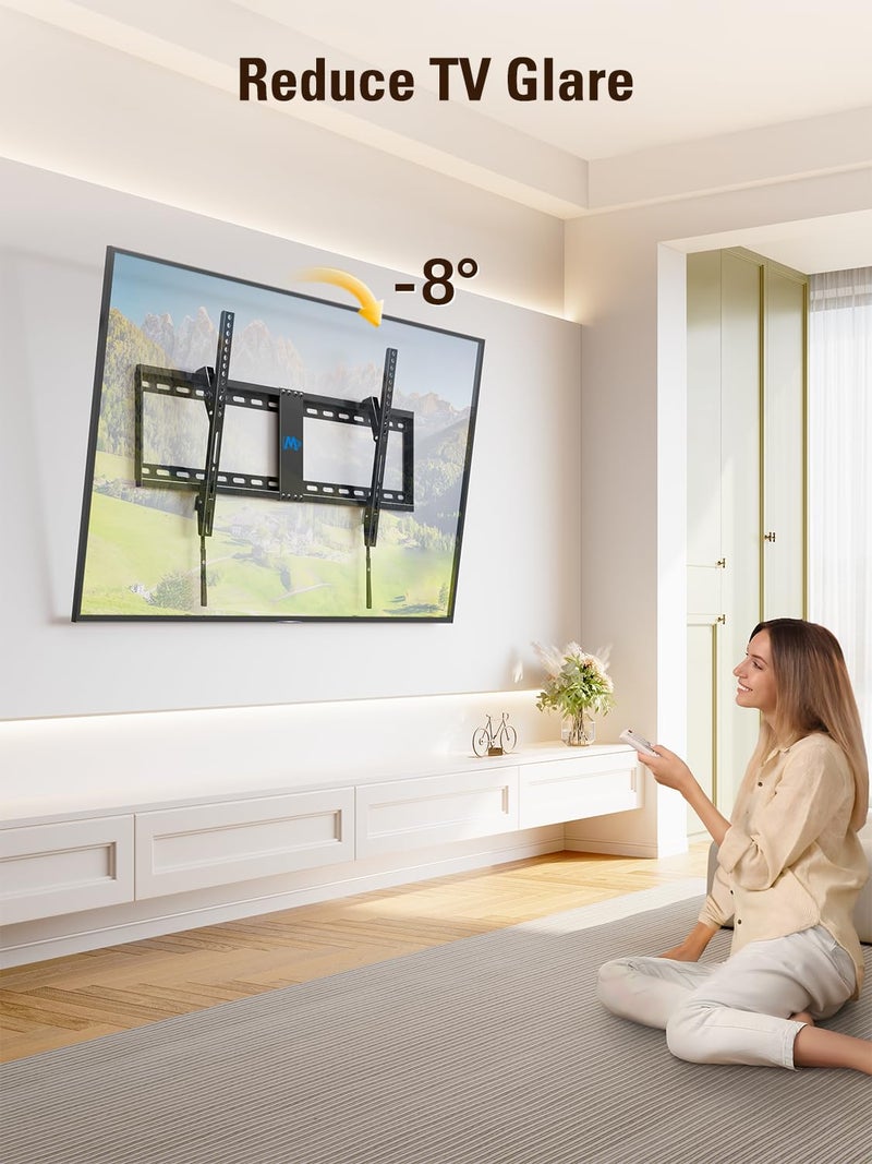 Mounting Dream Tilt TV Wall Mount for Most 42-84 inch TV, Universal Tilt TV Mount Wall Bracket with Low Profile Design, Max VESA 800x400mm and 132 LBS, Easy for Centering on 16", 18", 24", 32" Studs - Image 2